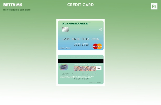 Модерен стил Шаблон за мастер картички на Финска Банка на Аланд